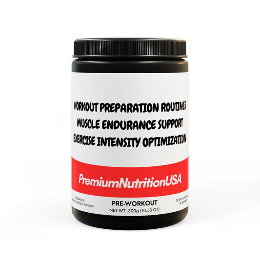 Pre-Workout Supplement - Refreshing Watermelon Flavor (300g, 10.58oz) for Enhanced Exercise Performance