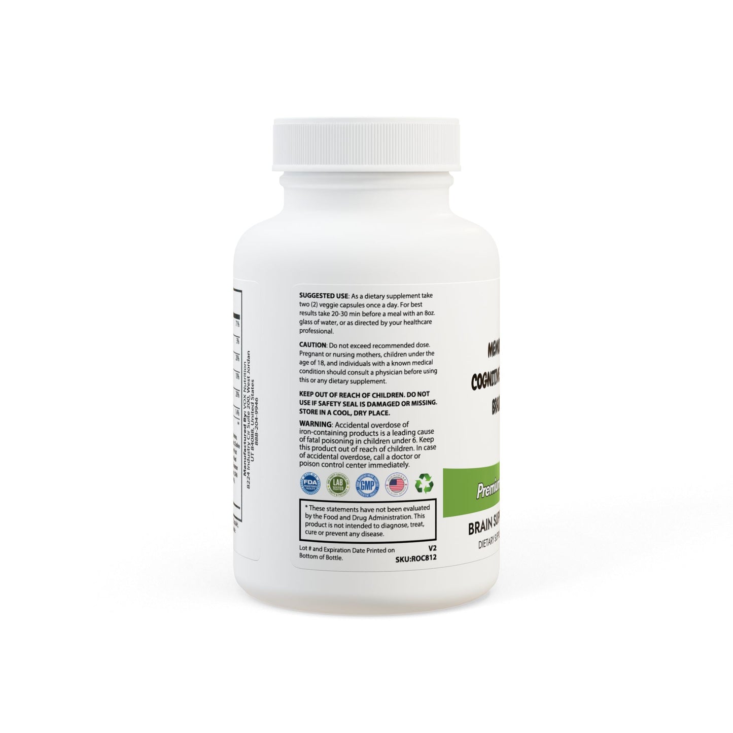 Advanced Brain Support Complex - 60 Capsules for Cognitive Enhancement and Exercise Recovery