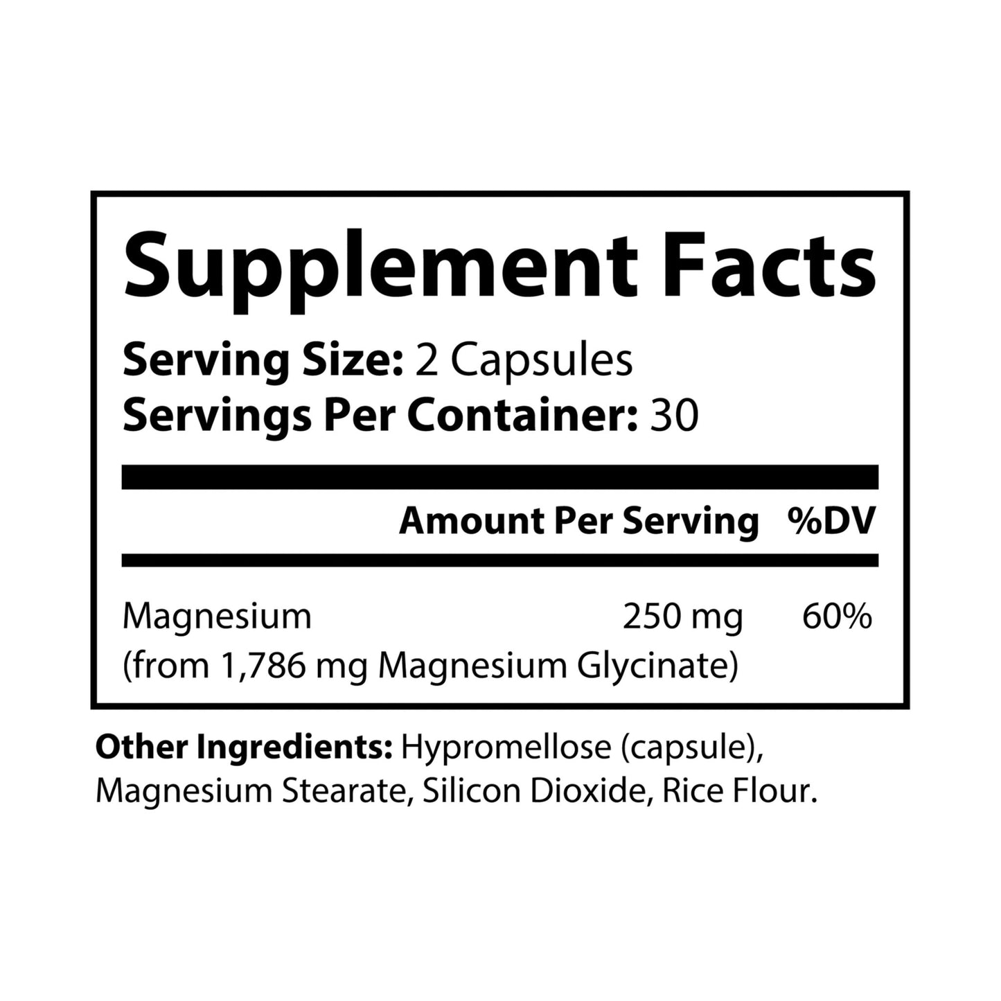 Magnesium Glycinate Supplement - 60 Capsules for Enhanced Athletic Performance