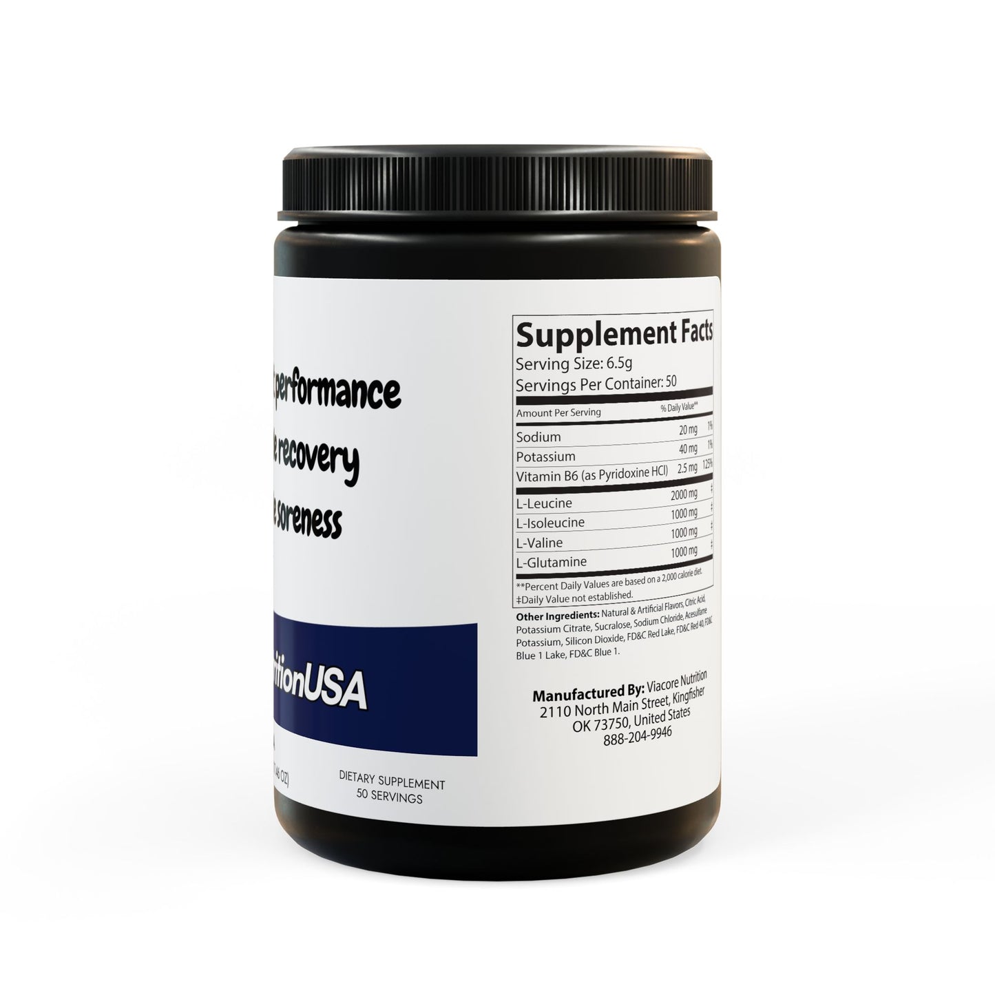 BCAA Supplement - Grape Flavor (325g, 11.46oz, 50 servings)