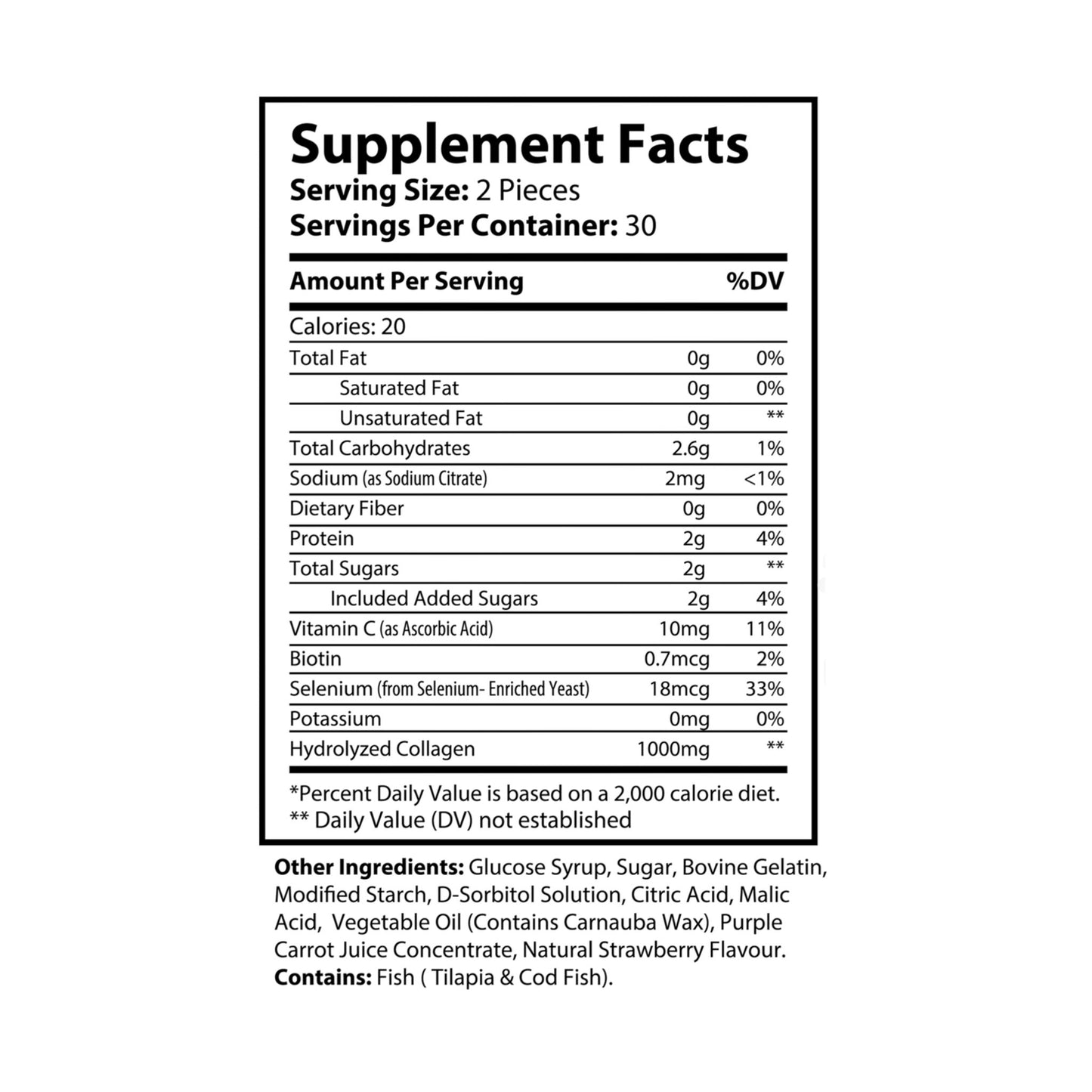 Premium Collagen Gummies - 60 Count for Skin Hydration and Beauty Support