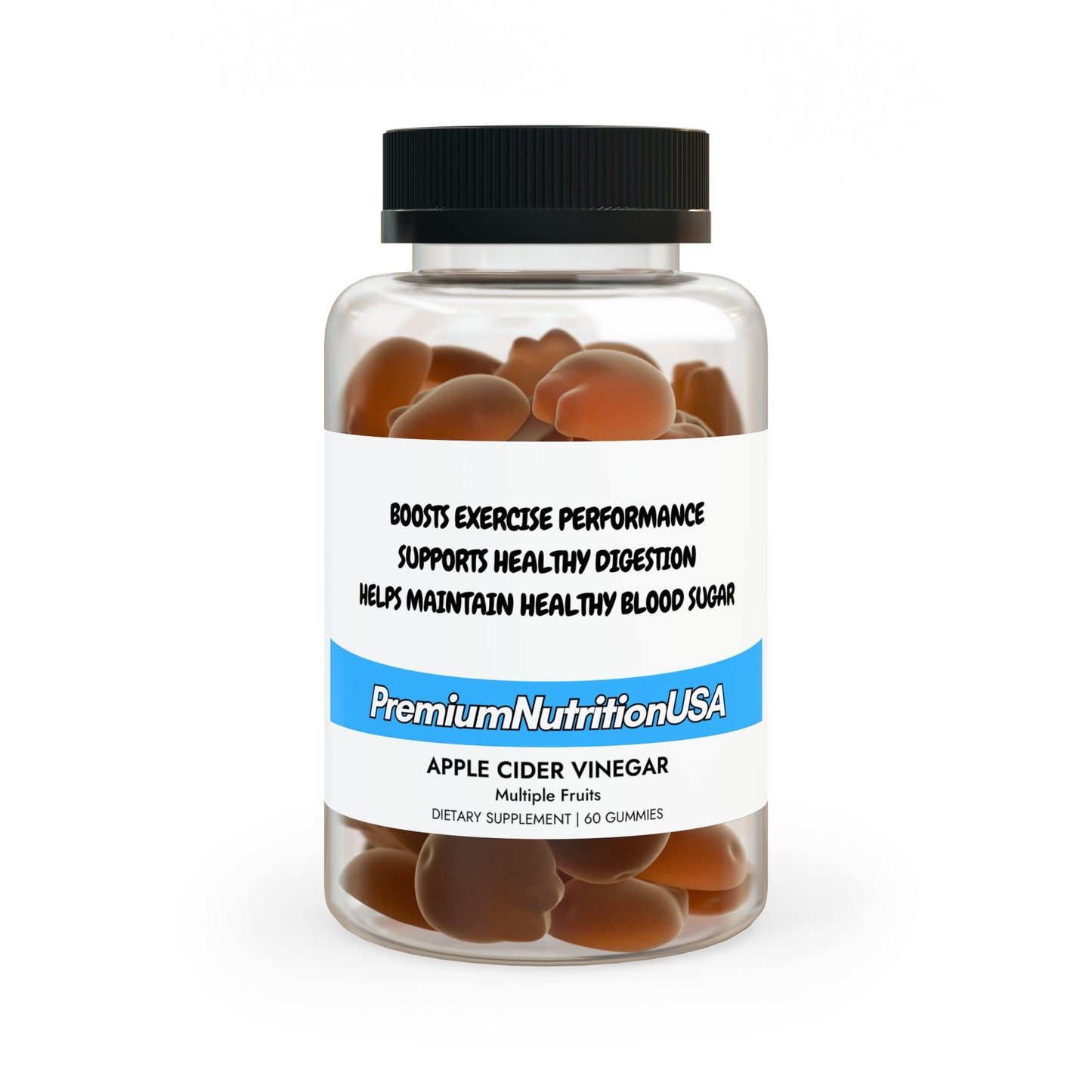 Premium Apple Cider Vinegar Gummies - 60 Count for Enhanced Exercise Performance